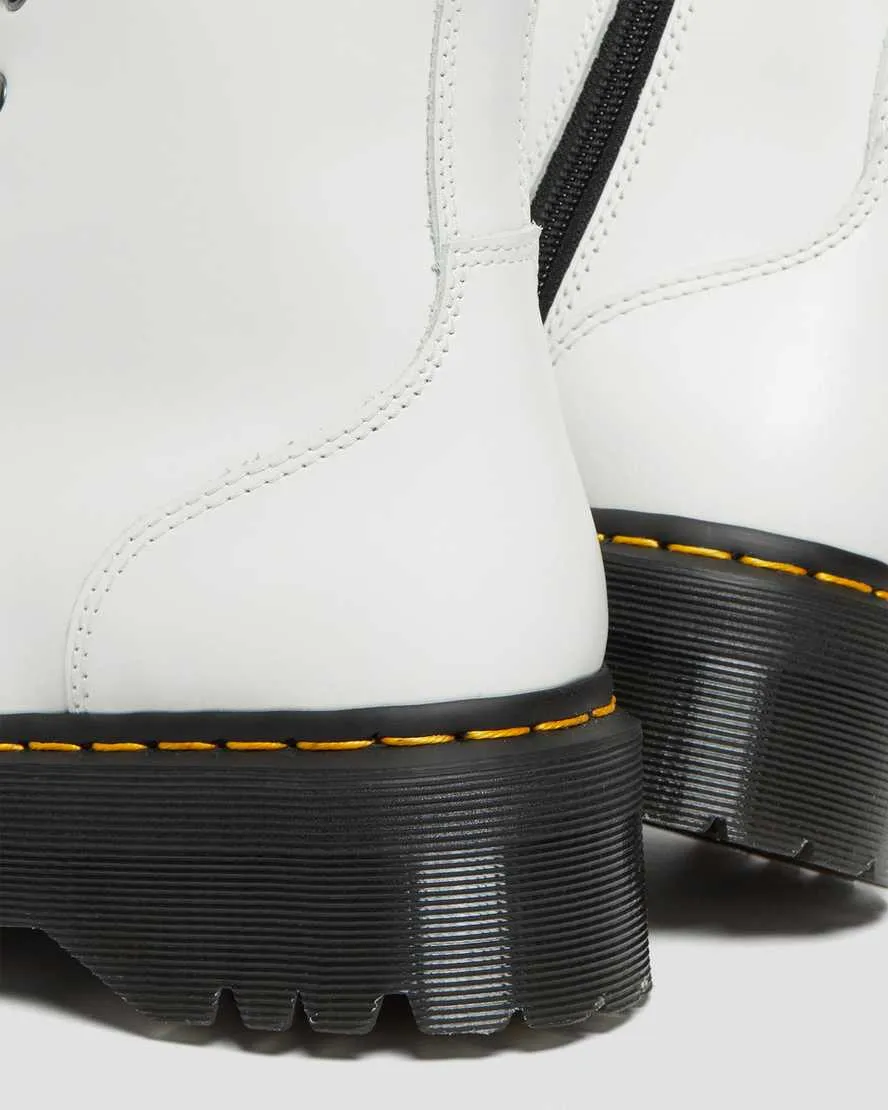 Unisex Jadon Boot Smooth Leather Platforms White