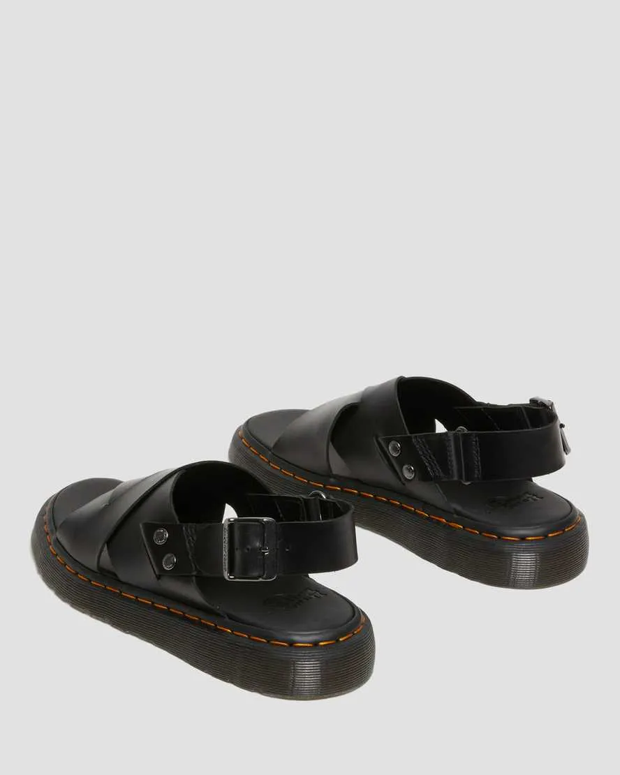 Unisex Zane Brando Leather Slingback Sandals Black Brando