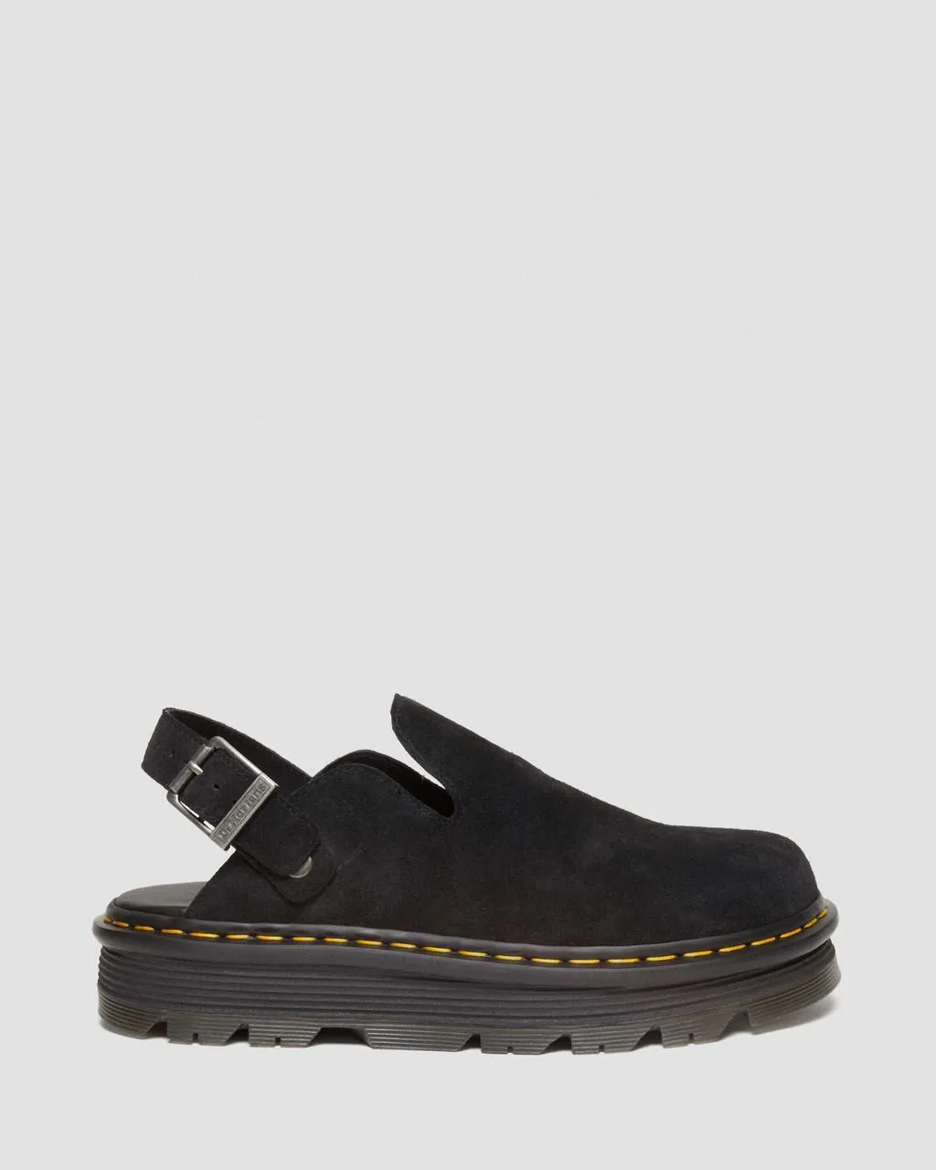 Unisex Zebzag Suede Casual Slingback Platform Mules Black E.H Suede