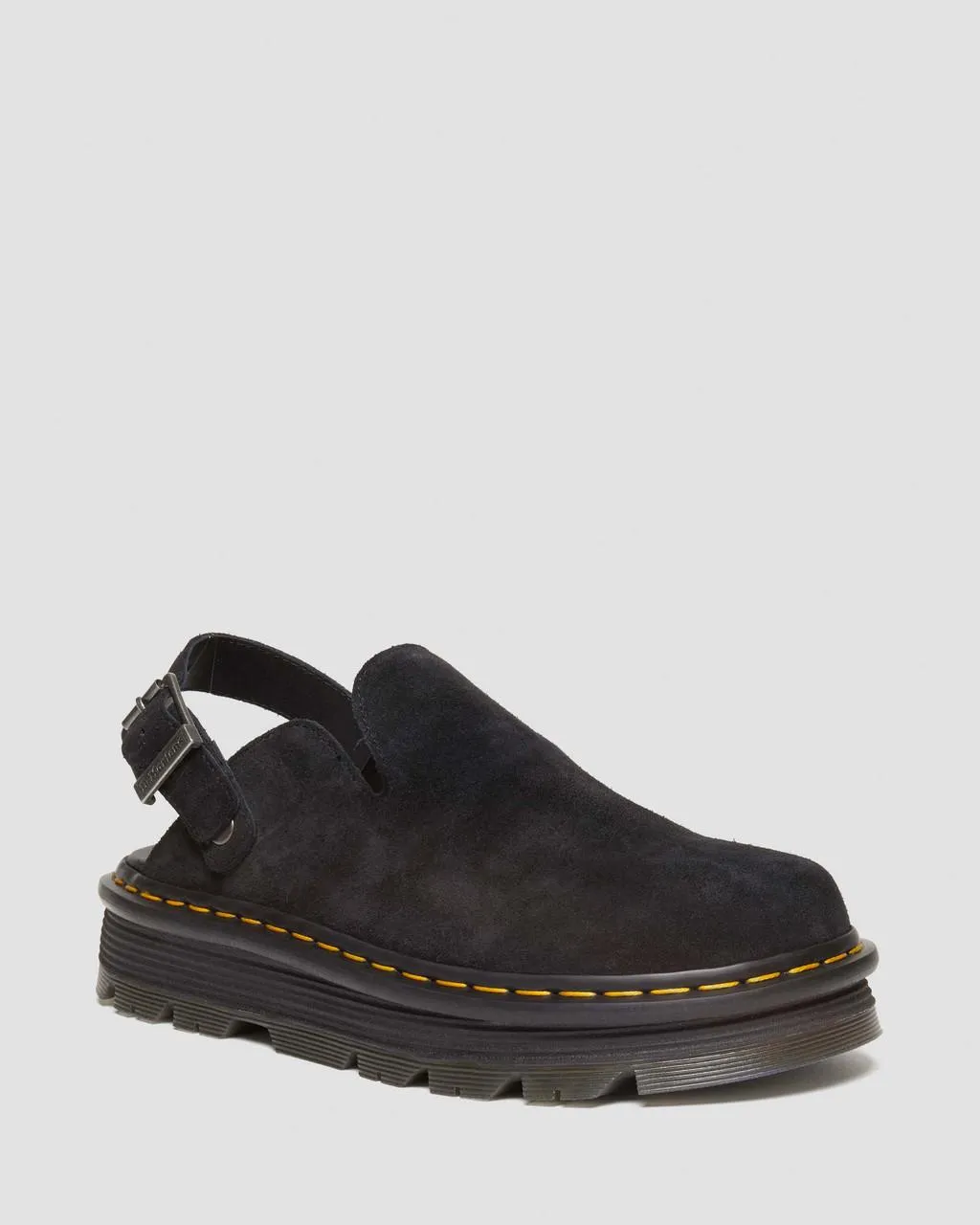Unisex Zebzag Suede Casual Slingback Platform Mules Black E.H Suede