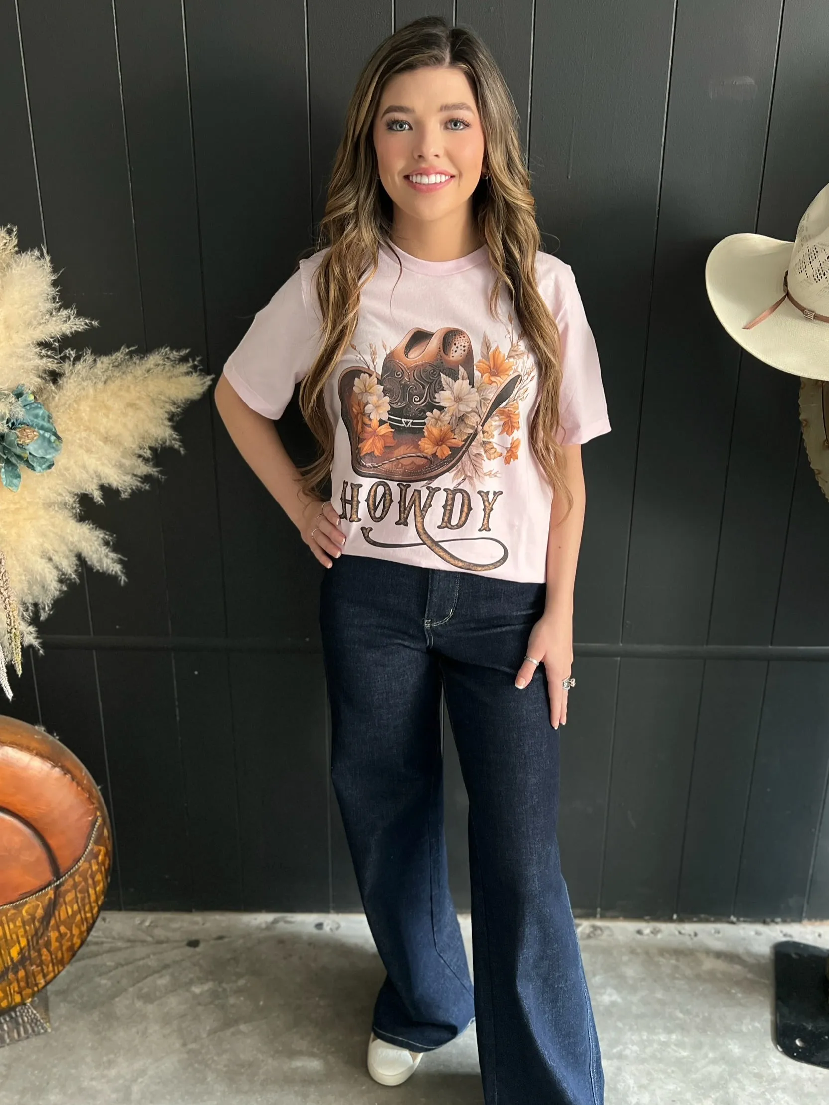 Western Howdy Pink Graphic Tee
