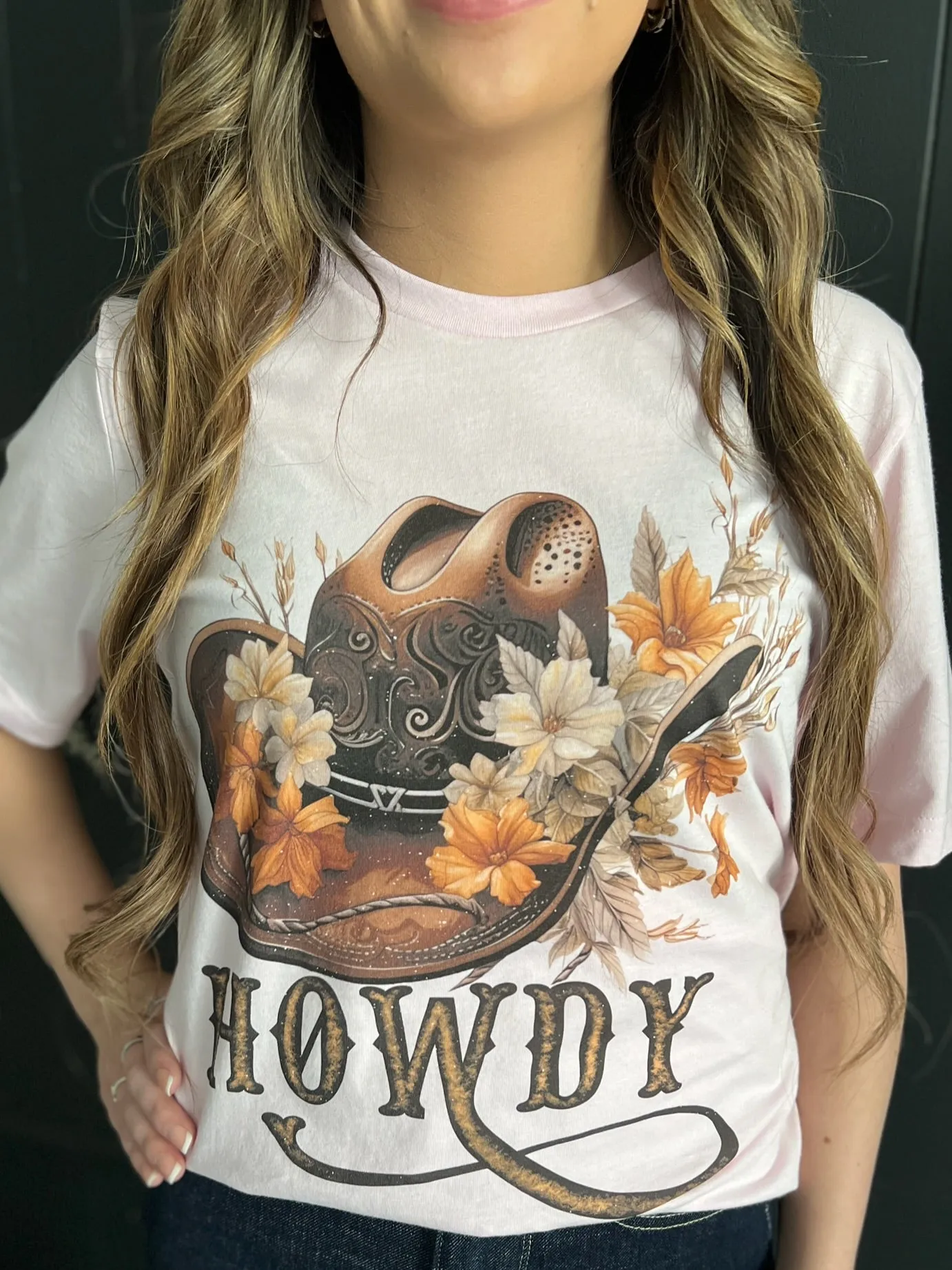 Western Howdy Pink Graphic Tee