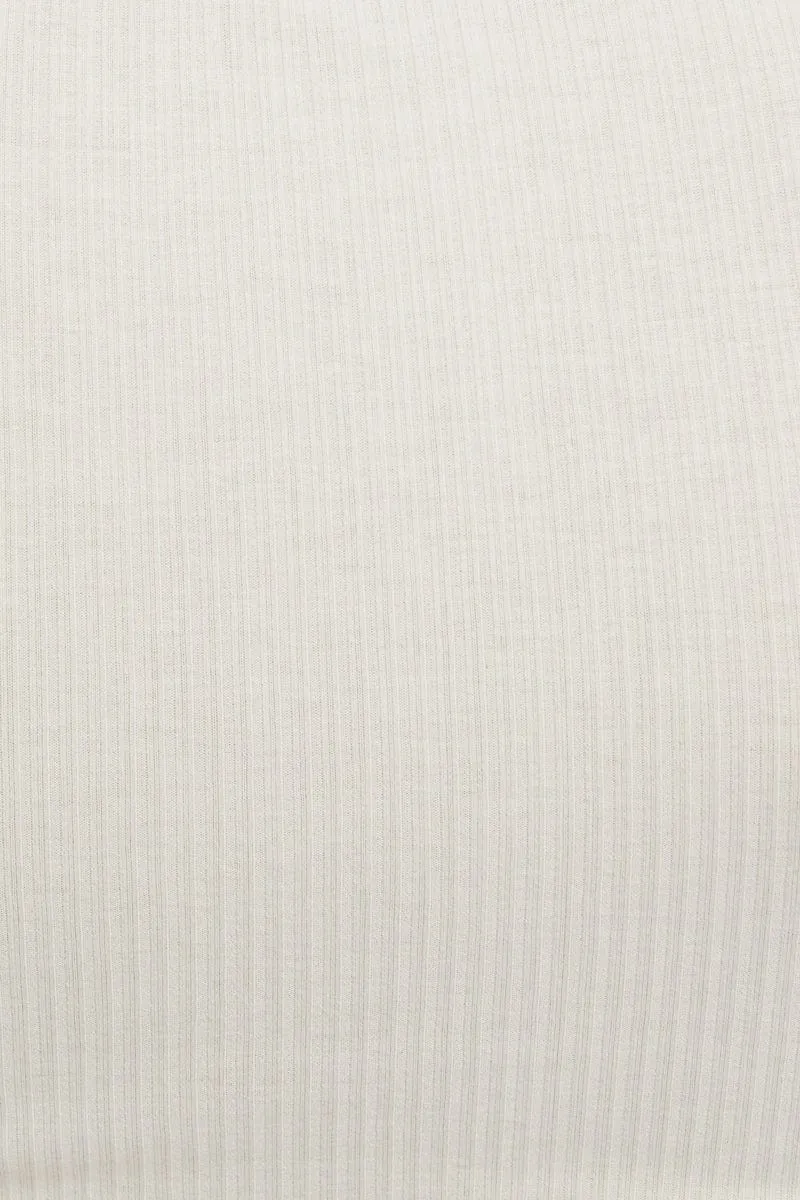 White Drawstring Ruched Top