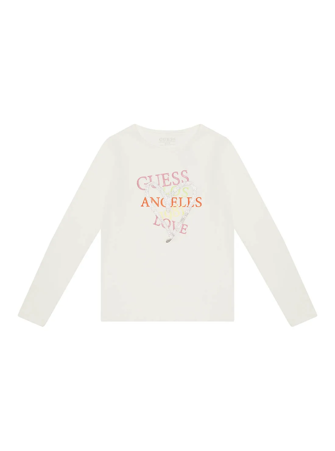 White Heart GUESS Logo T-Shirt (2-7)