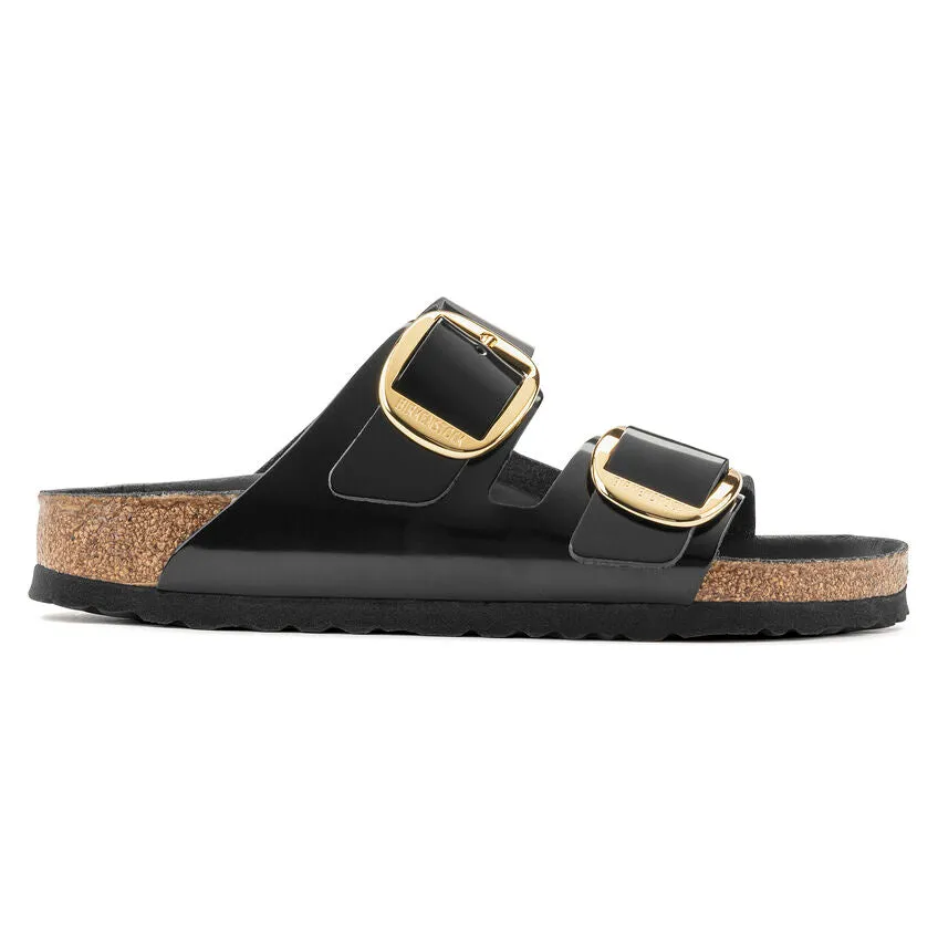 Women's Arizona Big Buckle Natural Leather Patent High Shine Black Medium/Narrow