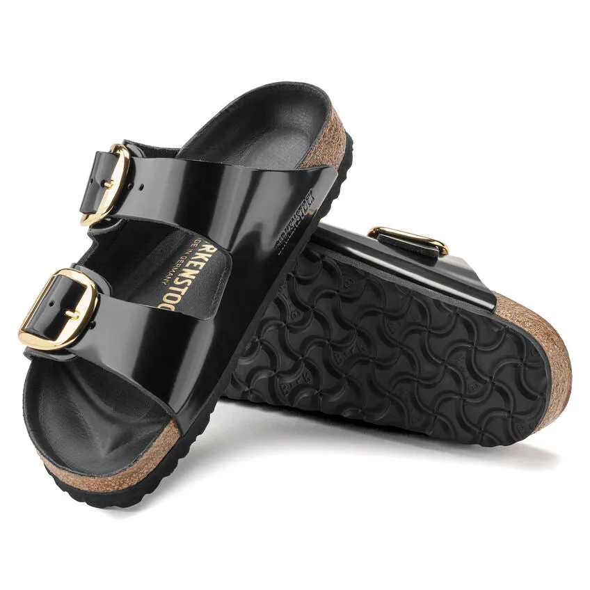 Women's Arizona Big Buckle Natural Leather Patent High Shine Black Medium/Narrow