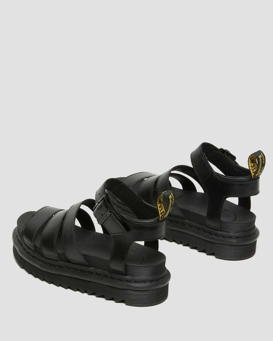 Women's Blaire Brando Leather Strap Sandals Black