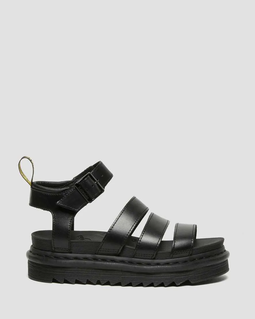 Women's Blaire Brando Leather Strap Sandals Black
