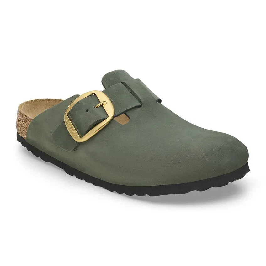 Women's Boston Big Buckle Nubuck Leather Thyme Medium/Narrow