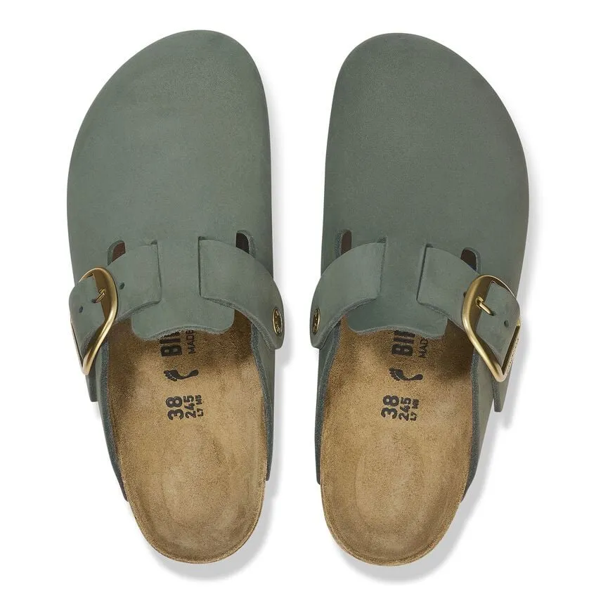 Women's Boston Big Buckle Nubuck Leather Thyme Medium/Narrow