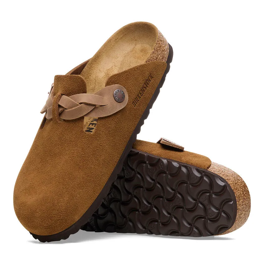 Women's Boston Braided Suede Leather Mink Medium/Narrow
