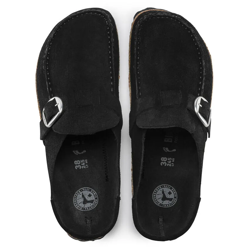 Women's Buckley Suede Leather Black Regular/Wide
