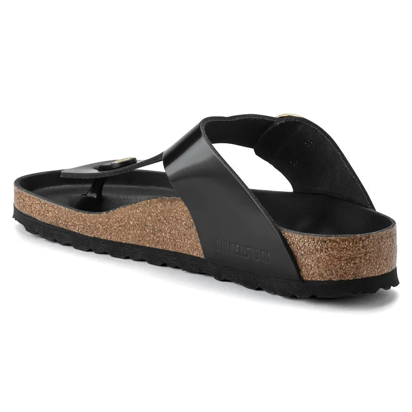 Women's Gizeh Big Buckle Natural Leather Patent High Shine Black Regular/Wide