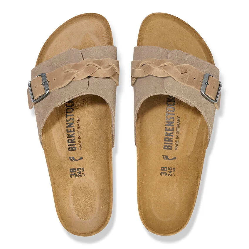 Women's Oita Braided Suede Leather Taupe Medium/Narrow