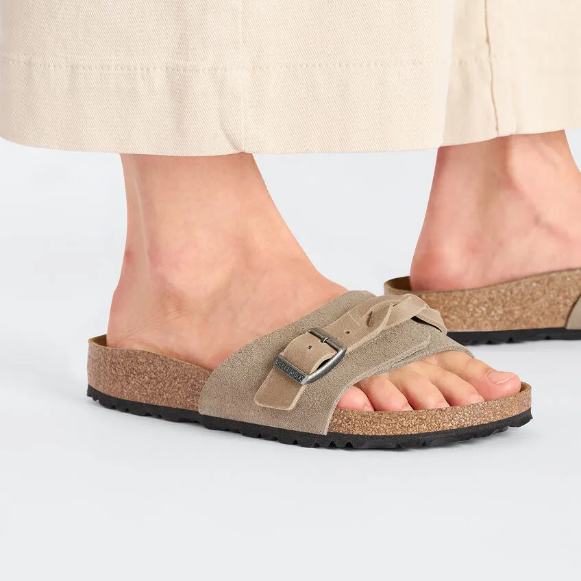 Women's Oita Braided Suede Leather Taupe Medium/Narrow