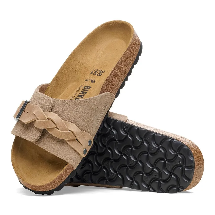 Women's Oita Braided Suede Leather Taupe Medium/Narrow