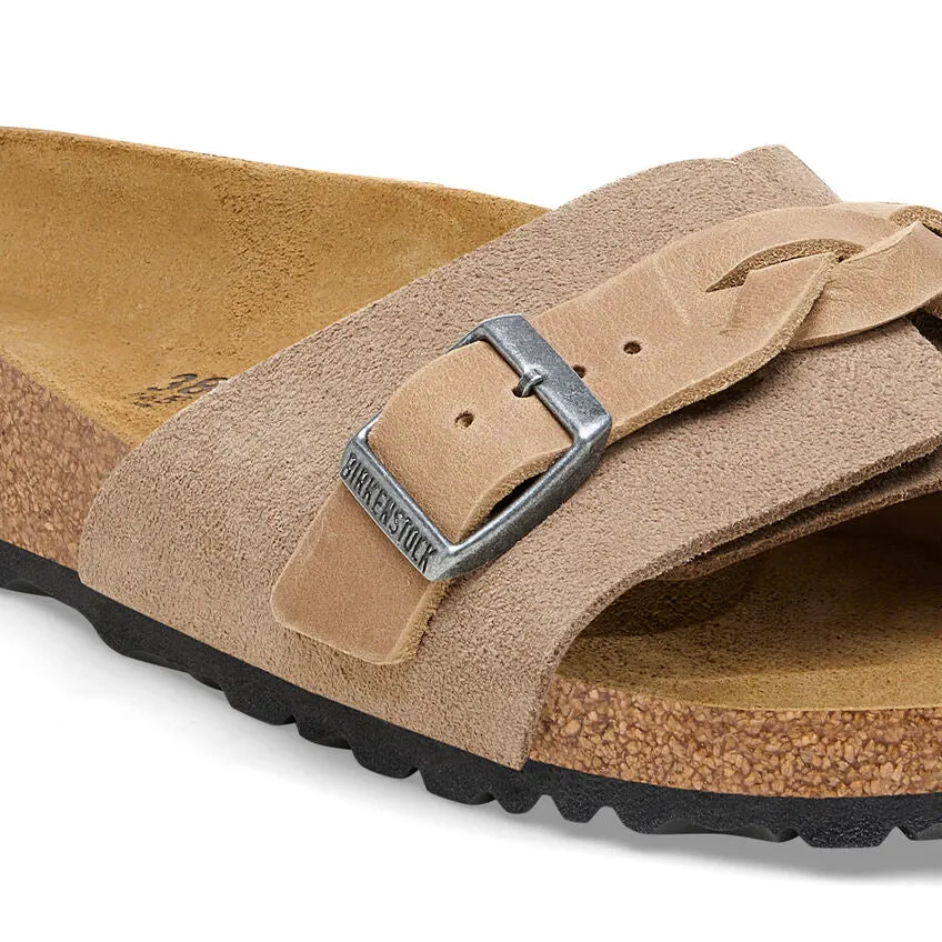 Women's Oita Braided Suede Leather Taupe Medium/Narrow
